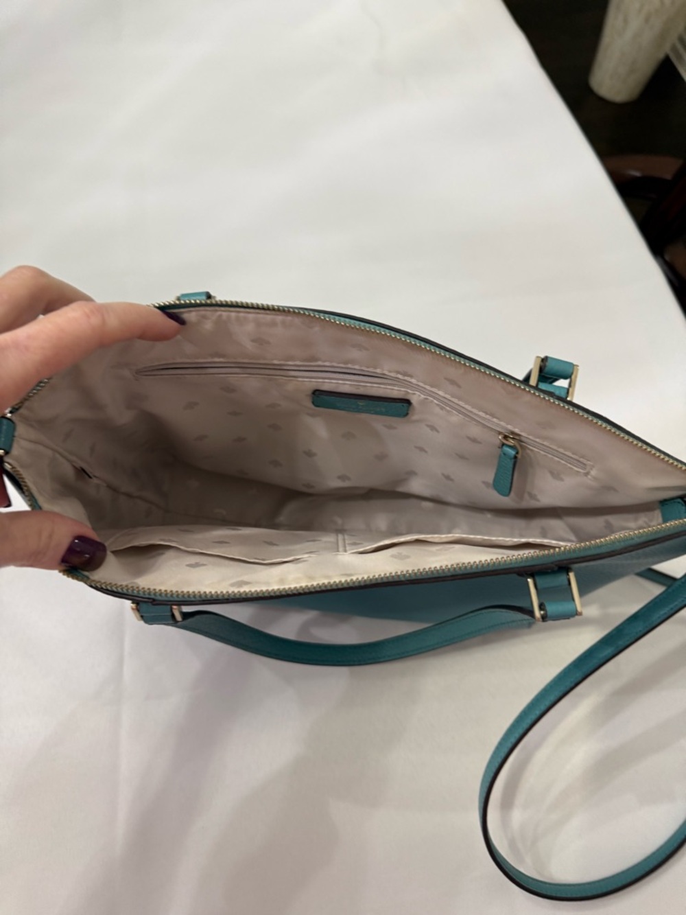 Kate Spade New York Turquoise Leather Satchel - Picture 10 of 10